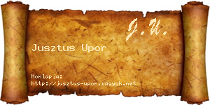 Jusztus Upor névjegykártya